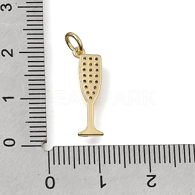 Brass Micro Pave Clear Cubic Zirconia Pendants CU-CBAEEA8-15G-1
