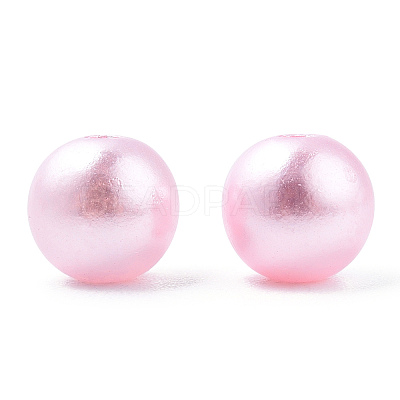 Spray Painted ABS Plastic Imitation Pearl Beads OACR-T015-05B-17-1