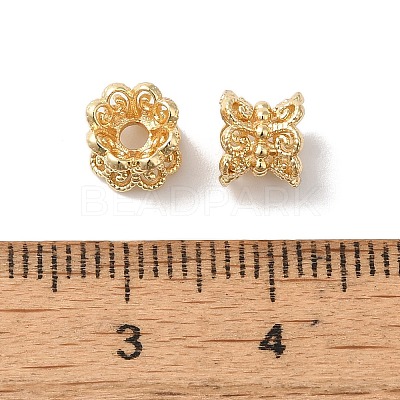 Rack Plating Double Side Brass Bead Caps KK-K381-17G-02-1