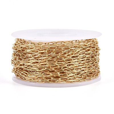 Ion Plating(IP) 304 Stainless Steel Paperclip Chains CHS-F010-01B-G-01-1