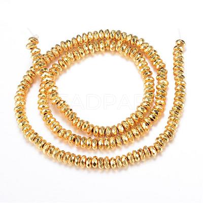 Electroplate Non-magnetic Synthetic Hematite Bead Strands G-Q465-15G-1