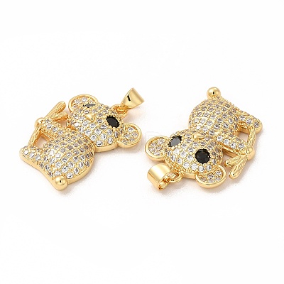 Rack Plating Brass Micro Pave Cubic Zirconia Charms KK-G456-12G-1