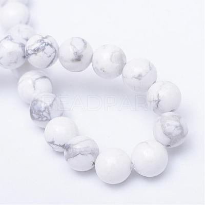 Round Natural Howlite Bead Strands G-R345-4mm-18-1