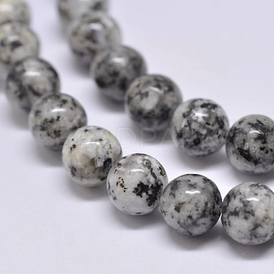 Natural Sesame Jasper/Kiwi Jasper Beads Strands G-F351-8mm-1