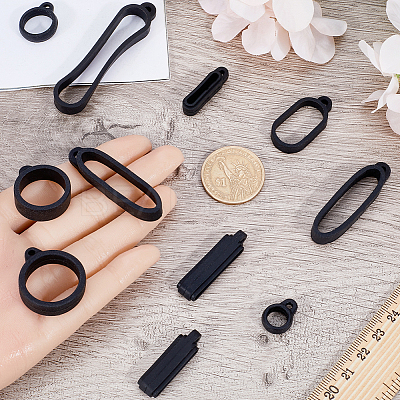 50Pcs 10 Styles Silicone Pendant SIL-CP0001-07-1