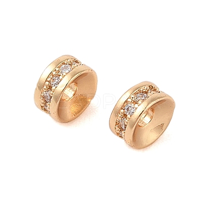 Brass Micro Pave Cubic Zirconia Beads KK-B100-043G-02-1