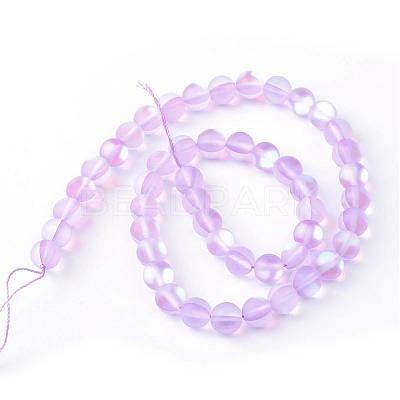Synthetic Moonstone Beads Strands G-R375-6mm-A02-1