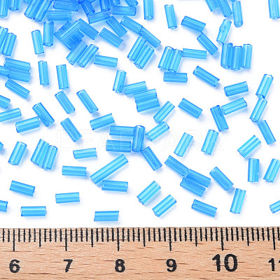 Transparent Glass Bugle Beads SEED-N005-001-C10-1