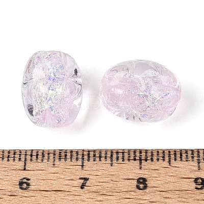 Handmade Foil Glass Beads Strands FOIL-N033-02G-1