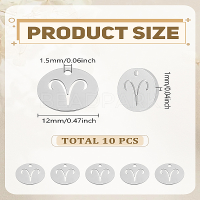 10Pcs 304 Stainless Steel Charms STAS-LP0003-19F-1