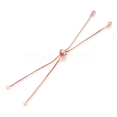 Rack Plating Adjustable Brass Slider Bracelet Making MAK-R025-02RG-1-1