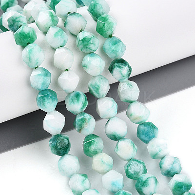 Dyed Natural White Jade Beads Strands G-T139-8mm-45A-1