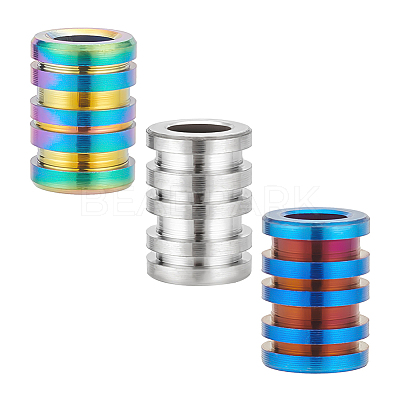 3Pcs 3 Style Titanium Alloy European Beads FIND-UN0002-91-1