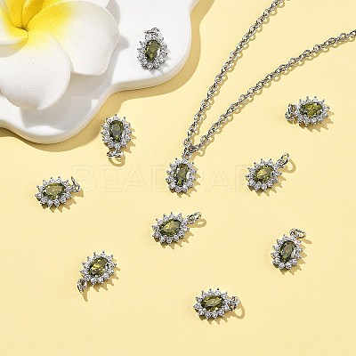 SHEGRACE Brass Micro Pave Cubic Zirconia Pendants XGRQ2O929-446D-P-1