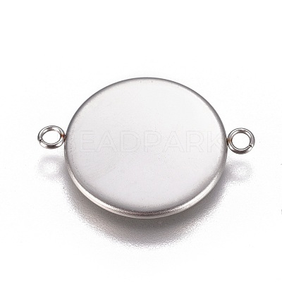Non-Tarnish 304 Stainless Steel Cabochon Connector Settings STAS-G127-14-16mm-P-1