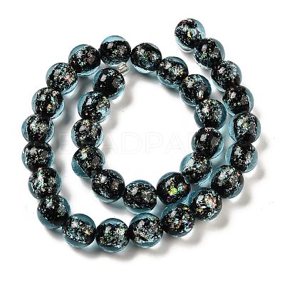 Handmade Dichroic Foil Glass Beads Strands DICH-U001-06H-1