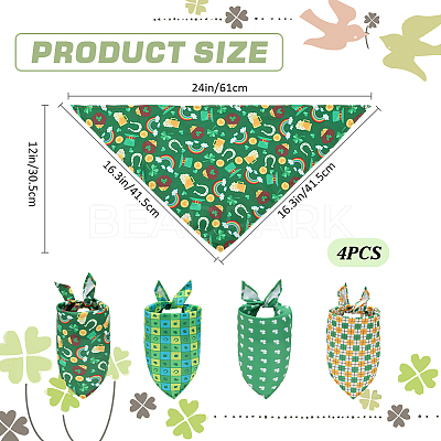 4Pcs 4 Styles Triangle Polyester Pet Handkerchi AJEW-CP0006-08B-05-1