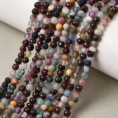 Natural & Synthetic Mixed Gemstone Beads Strands GG-CBAA998-A01-3mm-1
