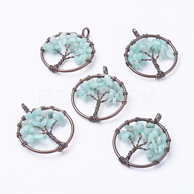 Natural & Synthetic Mixed Stone Pendants G-E419-R-1