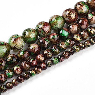 Baking Paint Glass Beads X1-DGLA-N003-10mm-B07-1