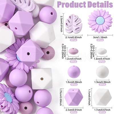 30Pcs Silicone Beads SIL-FS0001-33-1
