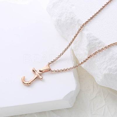 Stainless Steel Letter Pendant Necklaces for Women Men GR8130-10-1