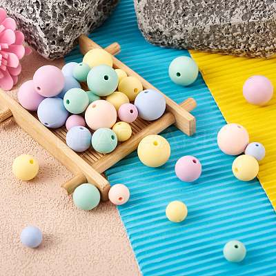 150Pcs 15 Styles Silicone Beads SIL-TA0001-25-1
