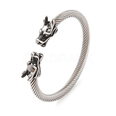 Viking 304 Stainless Steel Open Cuff Bangles for Men BJEW-U001-06B-AS-1