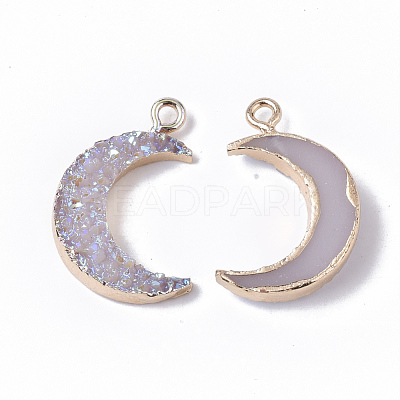 Druzy Resin Pendants RESI-S383-009-A03-1