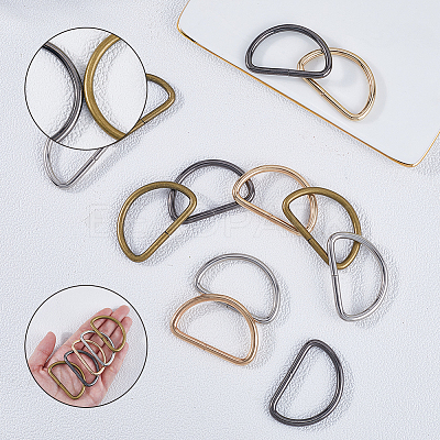 20Pcs 4 Colors Iron D Rings IFIN-SP0001-23D-1