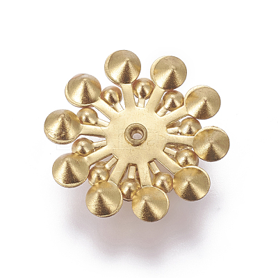 Golden Tone Brass Bead Caps X-KK-L173-11-1