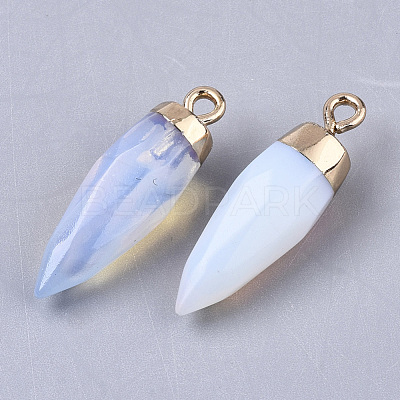 Top Golden Plated Opalite Pointed Pendants X-G-S359-078G-1