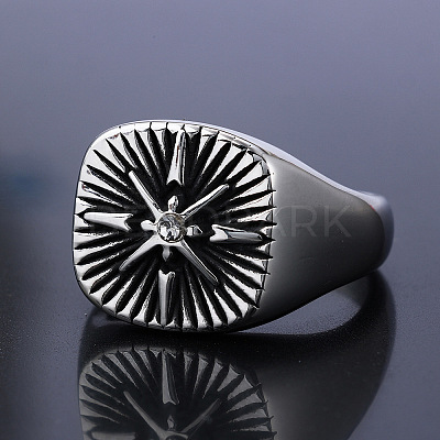 316 Stainless Steel with Cubic Zirconia Finger Rings for Men FS-WGEFB28-05-1