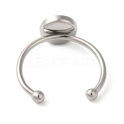 Non-Tarnish 304 Stainless Steel Open Cuff Ring Components X-STAS-I306-05B-P-1