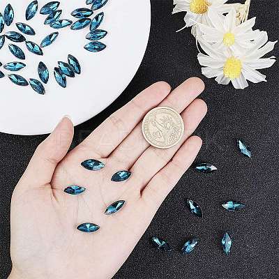 Pointed Back Glass Rhinestone Cabochons RGLA-OC0001-08H-1
