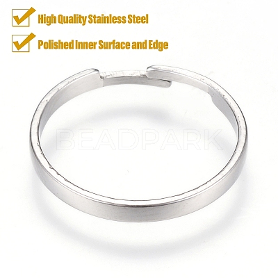 Tarnish Resistant Adjustable 304 Stainless Steel Finger Ring Settings MAK-R012-10-1