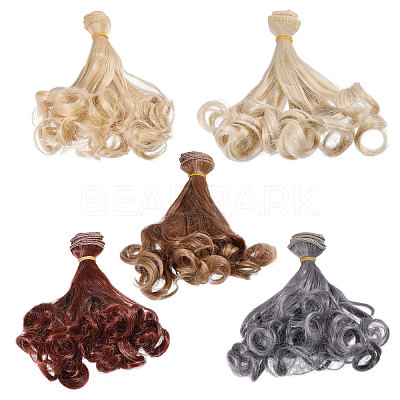 5Pcs 5 Styles  High Temperature Fiber Long Pear Perm Hairstyle Doll Wig Hair DIY-GL0005-63B-1