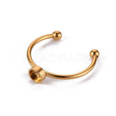 201 Stainless Steel Cuff Pad Ring Settings X-STAS-S080-042A-G-1