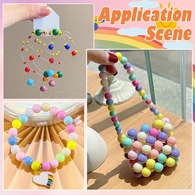 100Pcs Opaque Acrylic Beads OACR-PA0001-31A-1