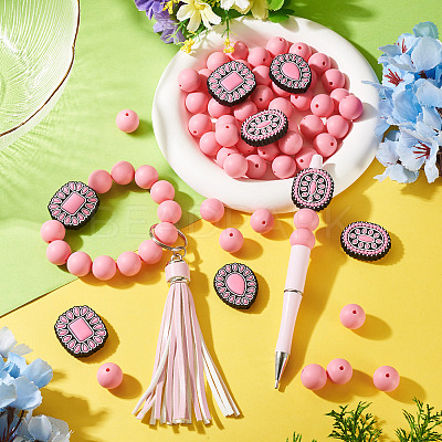 56Pcs 4 Styles Silicone Beads FIND-TA0010-75B-1