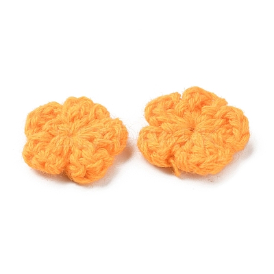 Peach Blossom Handmade Crochet Cotton Ornament Accessories AJEW-WH0326-53D-1