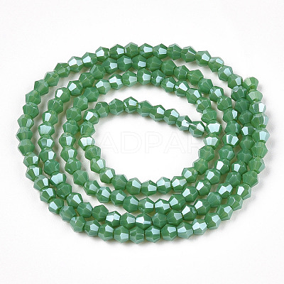 Opaque Solid Color Electroplate Glass Beads Strands EGLA-A039-P2mm-A08-1