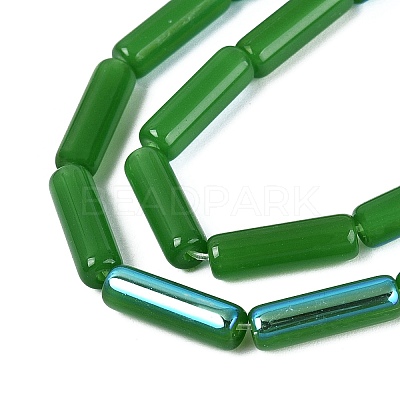 Electroplate Imitation Jade Glass Beads Strands EGLA-Q132-02A-D05-1