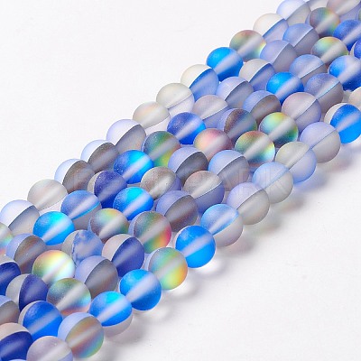Synthetic Moonstone Beads Strands G-E573-01B-27-1
