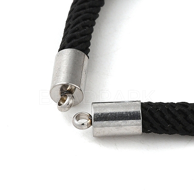 Milan Cord & 202 Stainless Steel Bracelets Making MAK-H004-01B-P01-1