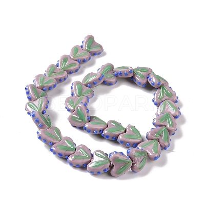 Heart Handmade Lampwork Beads Strands LAMP-G150-01H-1