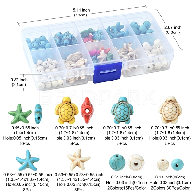 DIY Synthetic Turquoise Beads Kits DIY-FS0003-78-1