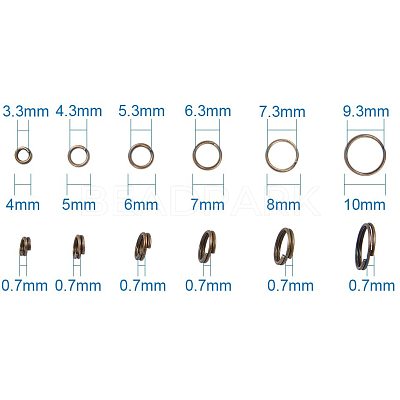 Brass Split Rings and Brass Ring Assistant Tool KK-PH0034-52AB-1