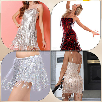 Polyester Sequin Paillette Fringe Tassel Trim OCOR-WH20071-002A-1