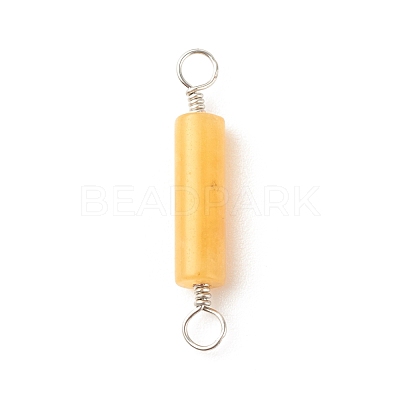 Natural Topaz Jade Connector Charms PALLOY-JF01574-05-1